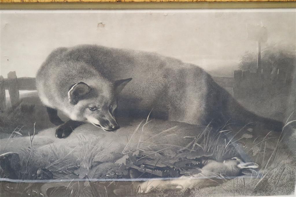 Thomas Landseer after Edwin Landseer, pair of engravings, Just Caught and Not Caught Yet, 60 x 87cm